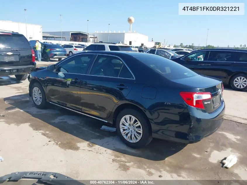 2013 Toyota Camry Le VIN: 4T4BF1FK0DR321221 Lot: 40762304