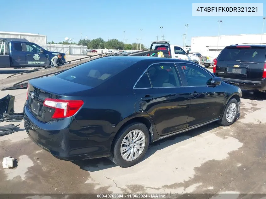 2013 Toyota Camry Le VIN: 4T4BF1FK0DR321221 Lot: 40762304