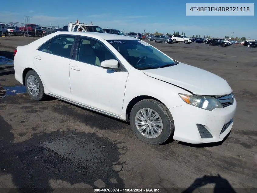 2013 Toyota Camry Le VIN: 4T4BF1FK8DR321418 Lot: 40763074