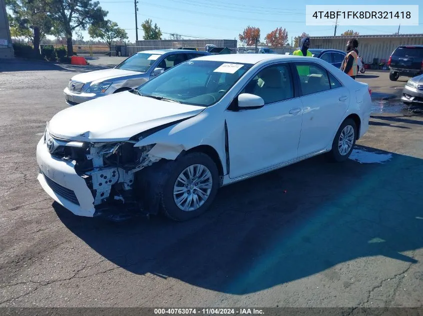 2013 Toyota Camry Le VIN: 4T4BF1FK8DR321418 Lot: 40763074