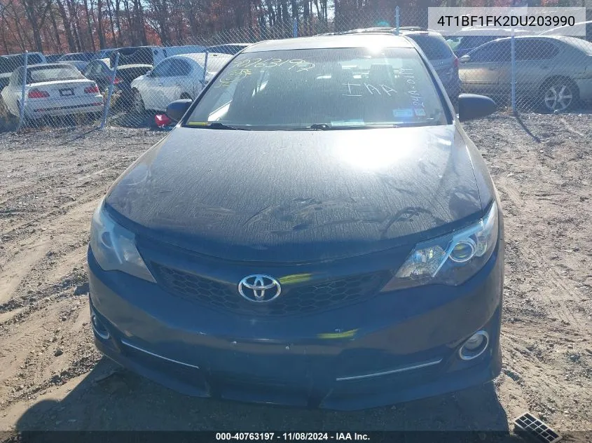 2013 Toyota Camry Se VIN: 4T1BF1FK2DU203990 Lot: 40763197