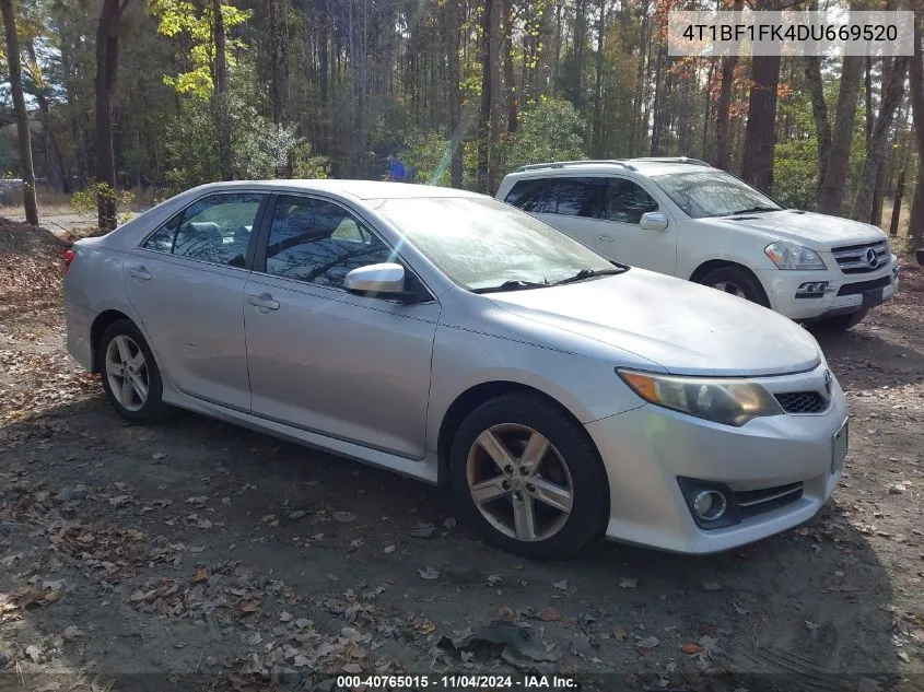 2013 Toyota Camry Se VIN: 4T1BF1FK4DU669520 Lot: 40765015