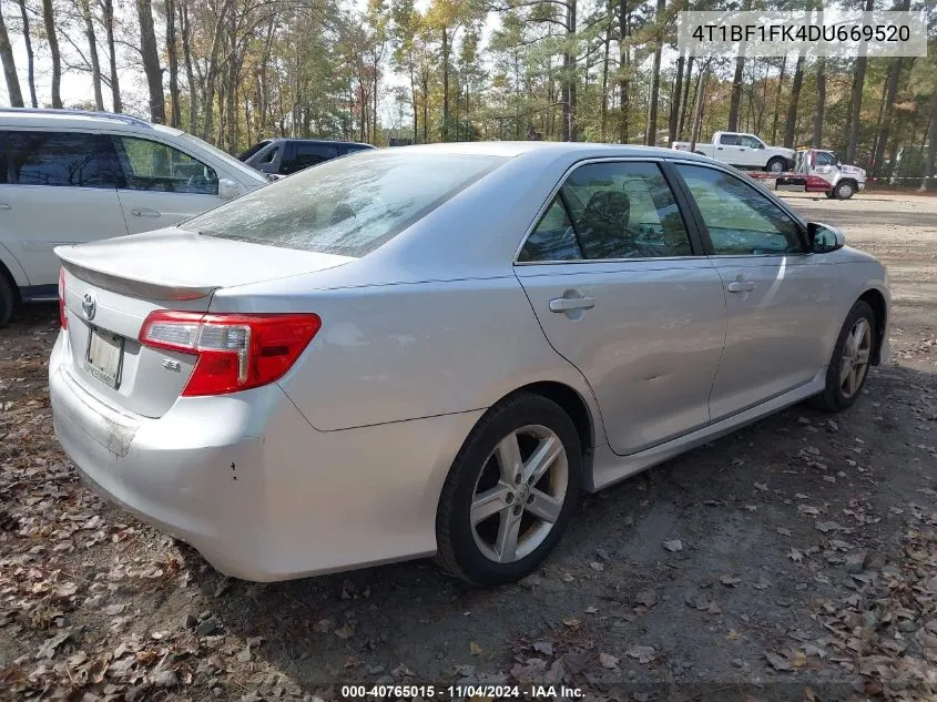 2013 Toyota Camry Se VIN: 4T1BF1FK4DU669520 Lot: 40765015