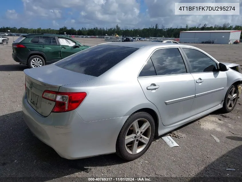 2013 Toyota Camry Se VIN: 4T1BF1FK7DU295274 Lot: 40769317