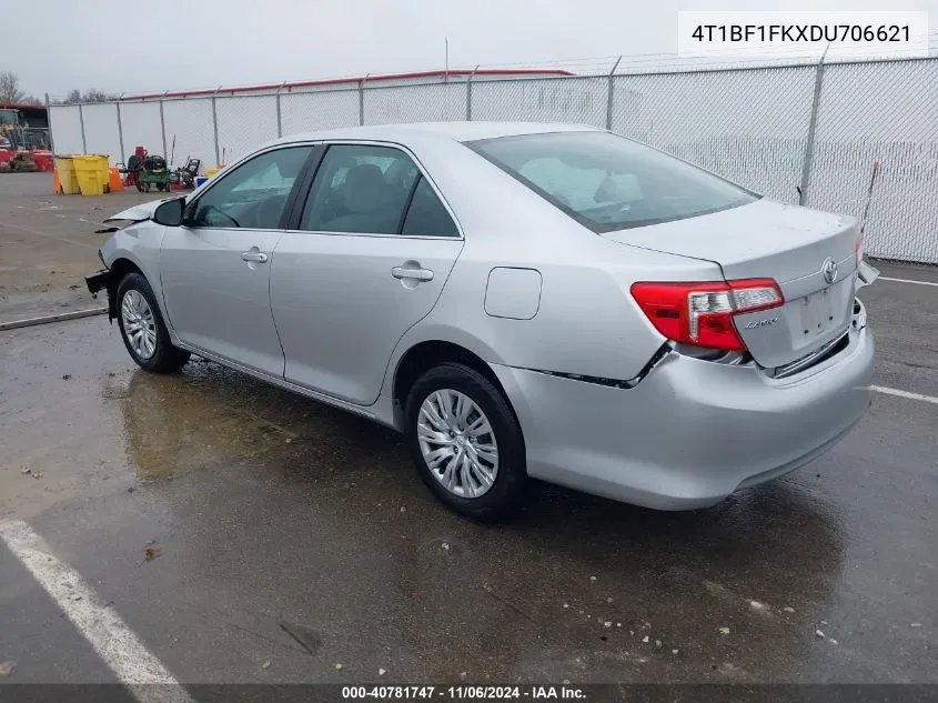 2013 Toyota Camry Le VIN: 4T1BF1FKXDU706621 Lot: 40781747