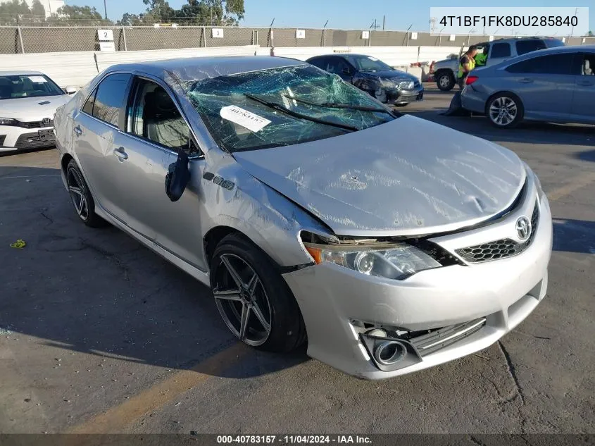 2013 Toyota Camry Se VIN: 4T1BF1FK8DU285840 Lot: 40783157