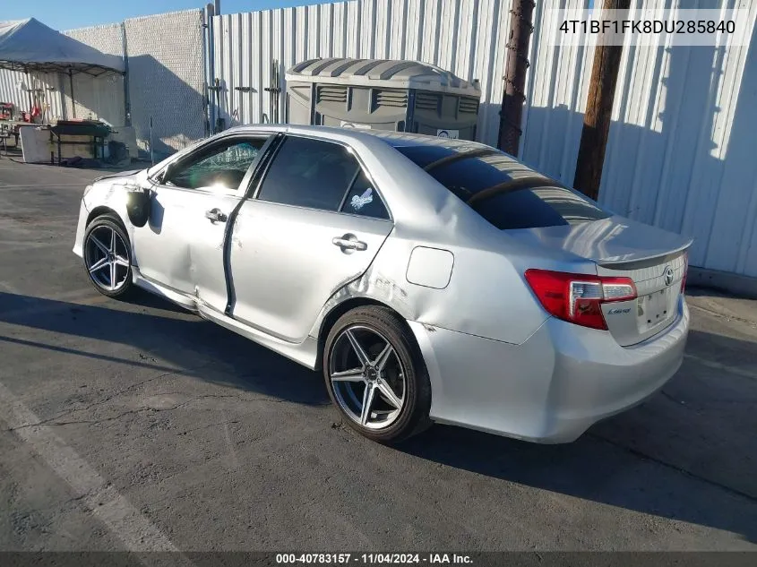 2013 Toyota Camry Se VIN: 4T1BF1FK8DU285840 Lot: 40783157