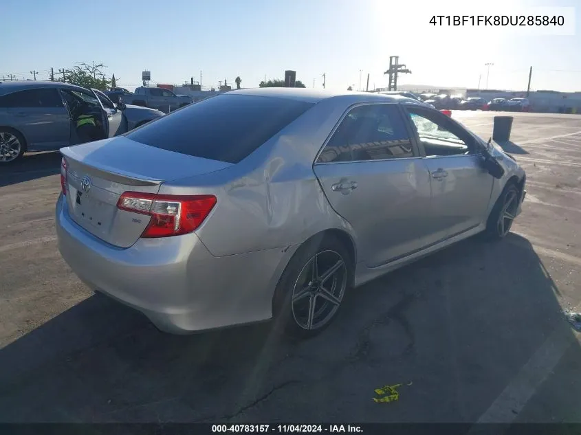 2013 Toyota Camry Se VIN: 4T1BF1FK8DU285840 Lot: 40783157