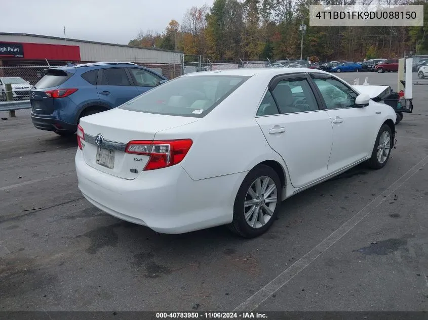 2013 Toyota Camry Hybrid Xle VIN: 4T1BD1FK9DU088150 Lot: 40783950