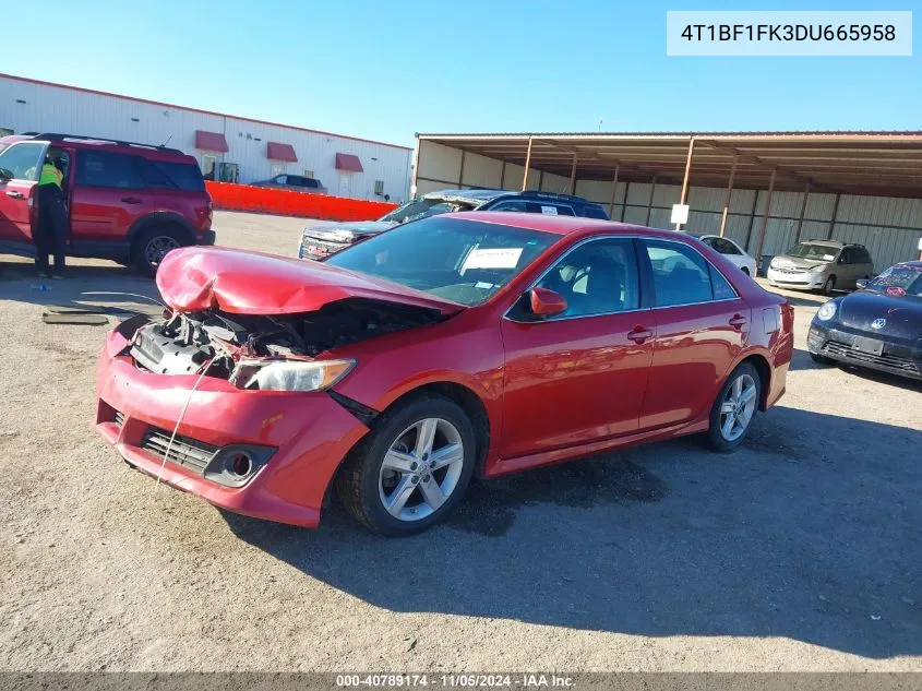 2013 Toyota Camry Se VIN: 4T1BF1FK3DU665958 Lot: 40789174