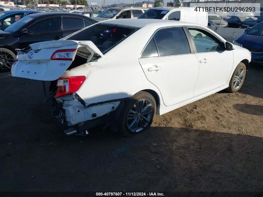 2013 Toyota Camry Se VIN: 4T1BF1FK5DU296293 Lot: 40797607