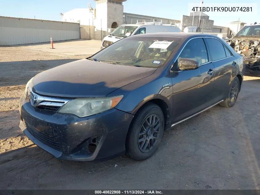 2013 Toyota Camry Hybrid Le VIN: 4T1BD1FK9DU074281 Lot: 40822908