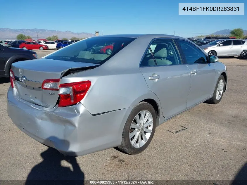 2013 Toyota Camry Xle VIN: 4T4BF1FK0DR283831 Lot: 40825983