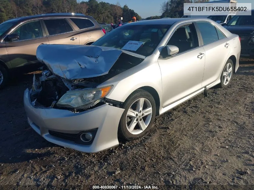 2013 Toyota Camry Se VIN: 4T1BF1FK5DU655402 Lot: 40830067