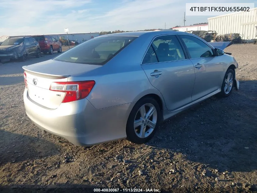 2013 Toyota Camry Se VIN: 4T1BF1FK5DU655402 Lot: 40830067