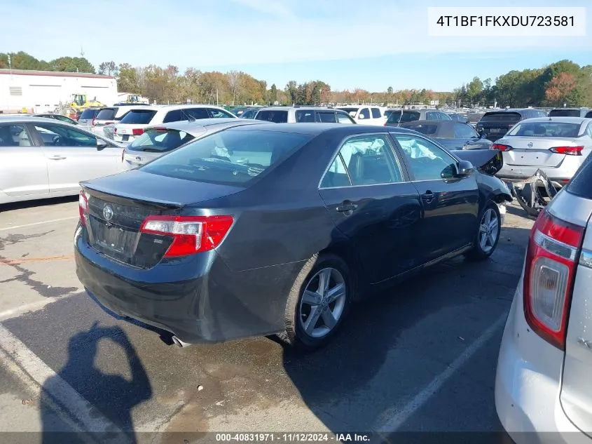 2013 Toyota Camry Se VIN: 4T1BF1FKXDU723581 Lot: 40831971