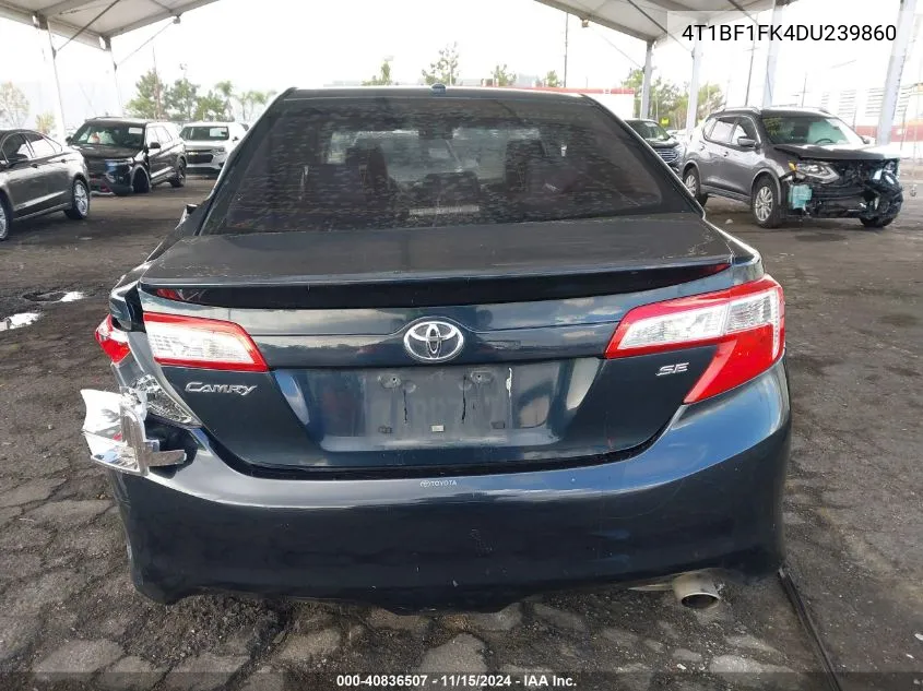 2013 Toyota Camry Se VIN: 4T1BF1FK4DU239860 Lot: 40836507