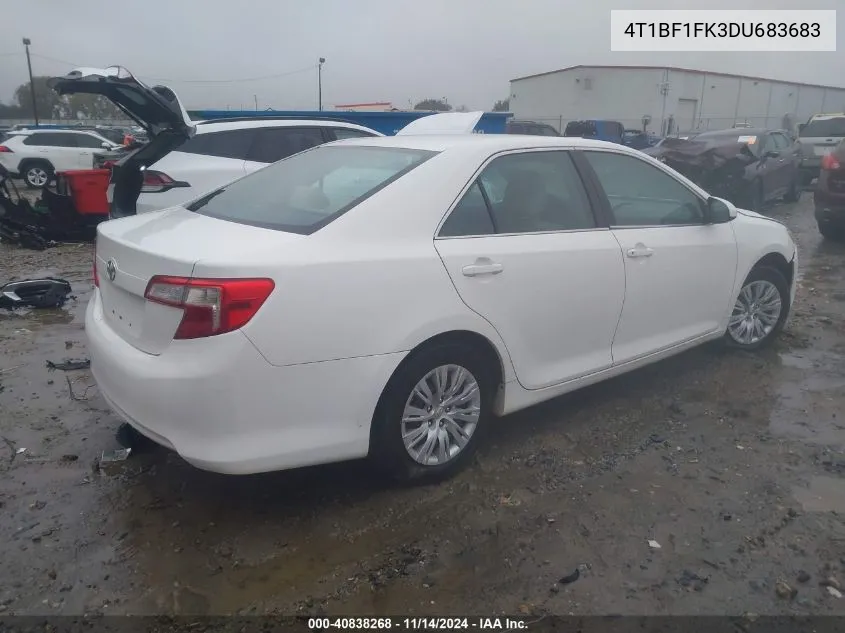 2013 Toyota Camry L VIN: 4T1BF1FK3DU683683 Lot: 40838268