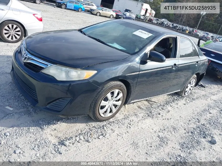 2013 Toyota Camry Le VIN: 4T1BF1FK5DU258935 Lot: 40843873