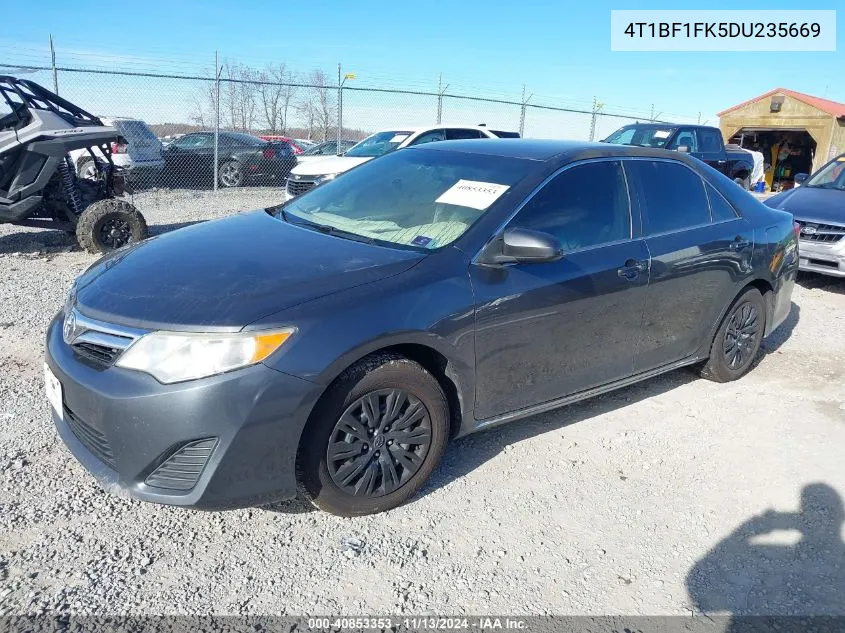 2013 Toyota Camry Le VIN: 4T1BF1FK5DU235669 Lot: 40853353