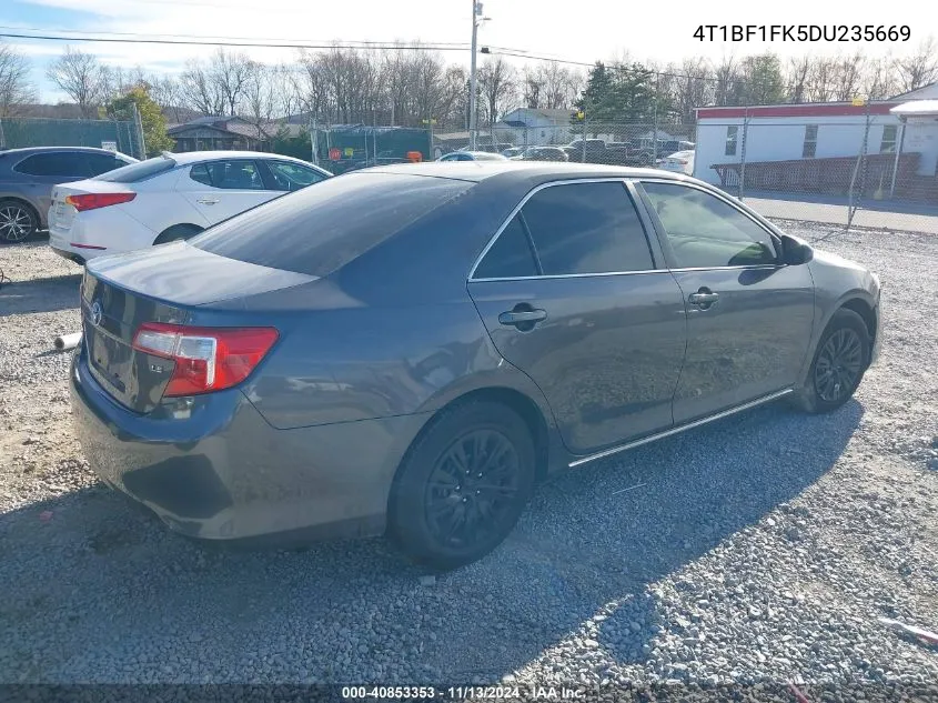 2013 Toyota Camry Le VIN: 4T1BF1FK5DU235669 Lot: 40853353