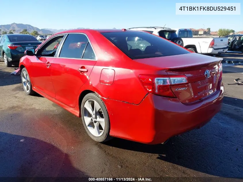 2013 Toyota Camry Se V6 VIN: 4T1BK1FK8DU529451 Lot: 40857166