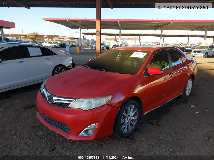 2013 Toyota Camry Xle V6 VIN: 4T1BK1FK3DU526859 Lot: 40857651