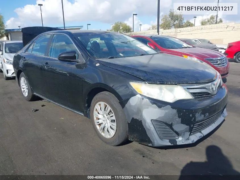 2013 Toyota Camry Le VIN: 4T1BF1FK4DU211217 Lot: 40865596