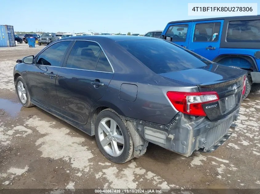 2013 Toyota Camry Se VIN: 4T1BF1FK8DU278306 Lot: 40867439