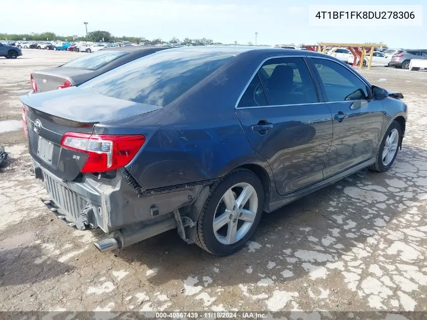 2013 Toyota Camry Se VIN: 4T1BF1FK8DU278306 Lot: 40867439