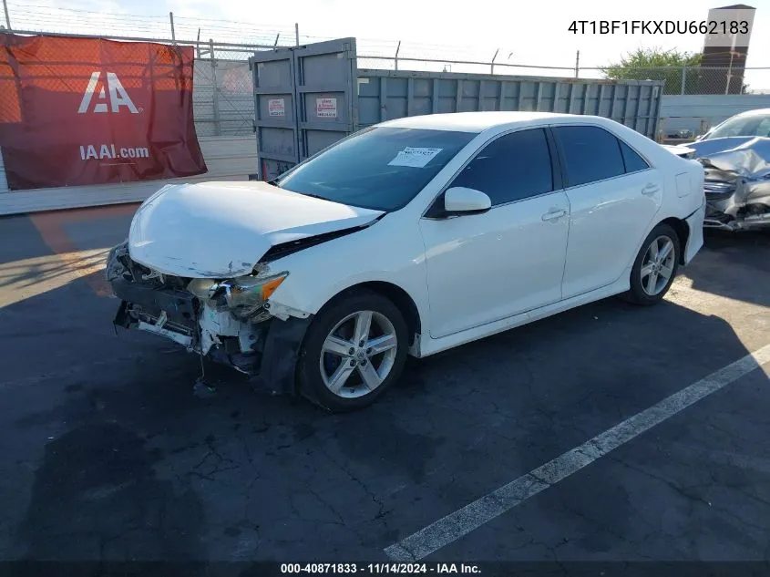 2013 Toyota Camry Se VIN: 4T1BF1FKXDU662183 Lot: 40871833