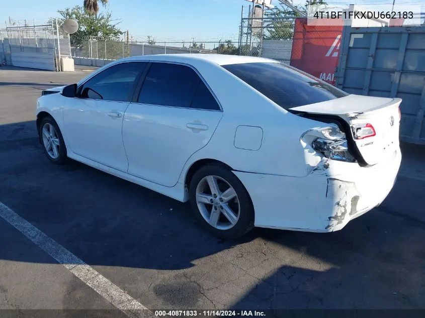 2013 Toyota Camry Se VIN: 4T1BF1FKXDU662183 Lot: 40871833