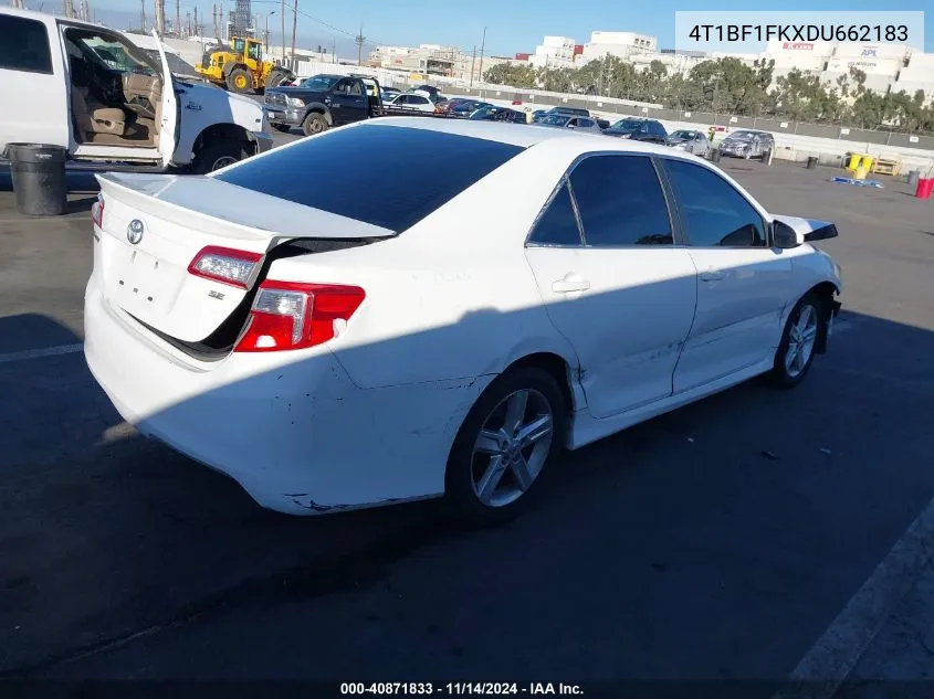 2013 Toyota Camry Se VIN: 4T1BF1FKXDU662183 Lot: 40871833