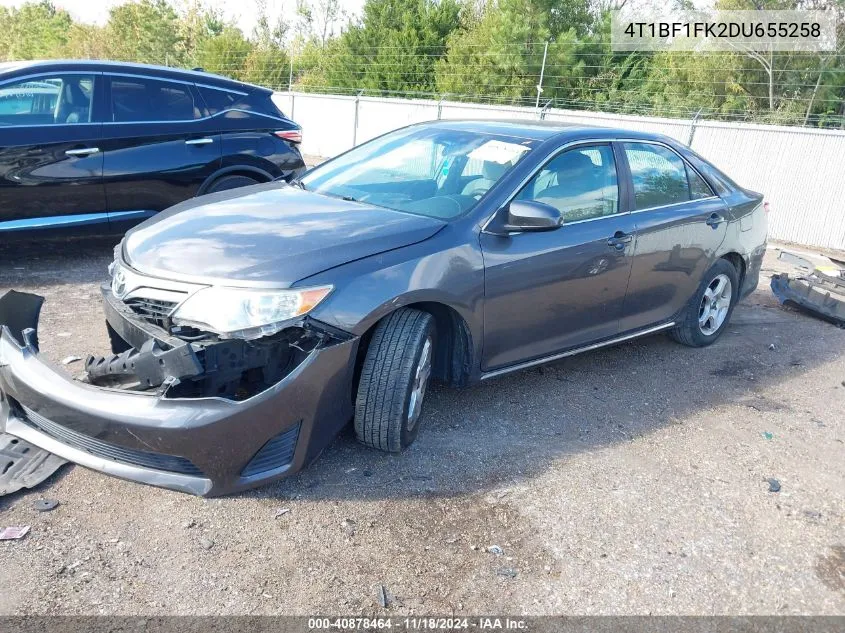 2013 Toyota Camry Le VIN: 4T1BF1FK2DU655258 Lot: 40878464