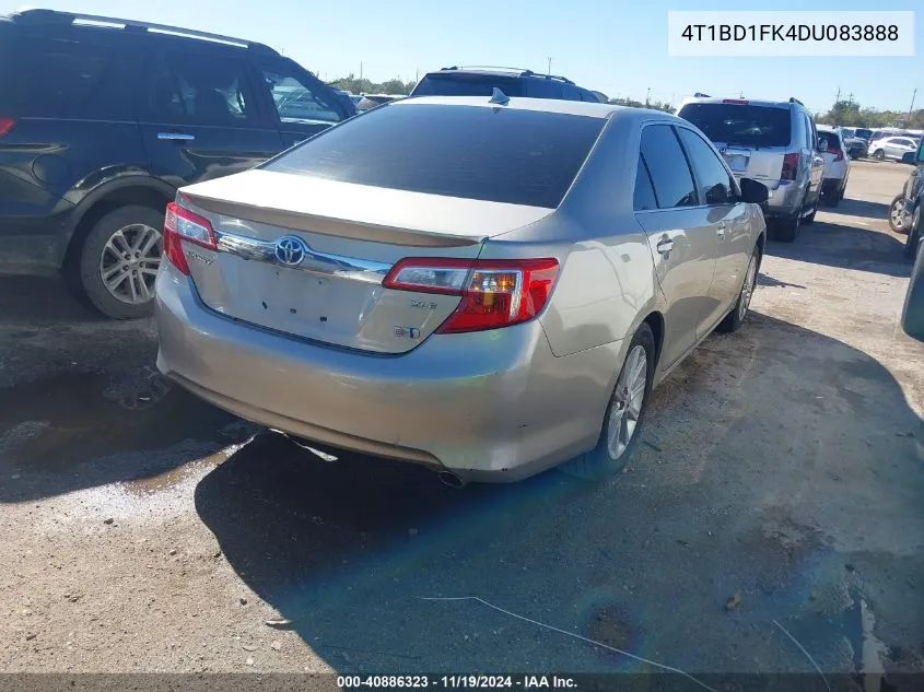 2013 Toyota Camry Hybrid Xle VIN: 4T1BD1FK4DU083888 Lot: 40886323