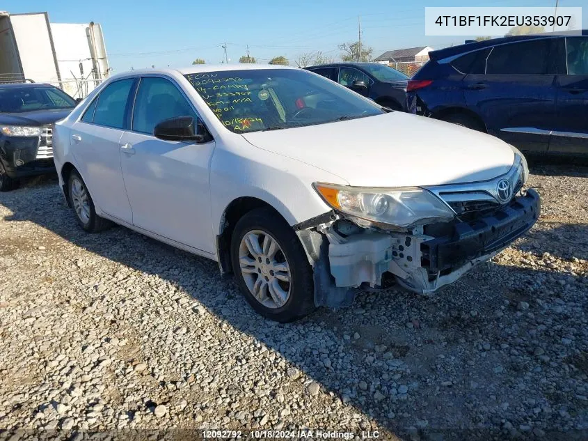 2014 Toyota Camry Le VIN: 4T1BF1FK2EU353907 Lot: 12092792