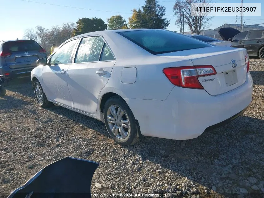 2014 Toyota Camry Le VIN: 4T1BF1FK2EU353907 Lot: 12092792