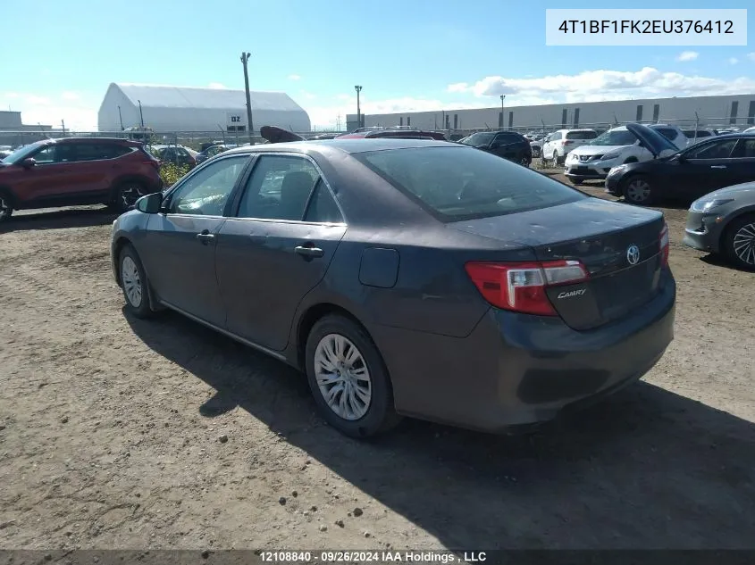 2014 Toyota Camry L/Se/Le/Xle VIN: 4T1BF1FK2EU376412 Lot: 12108840