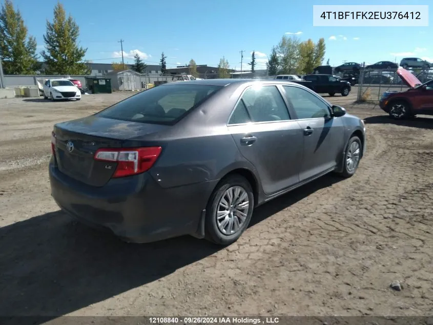 2014 Toyota Camry L/Se/Le/Xle VIN: 4T1BF1FK2EU376412 Lot: 12108840