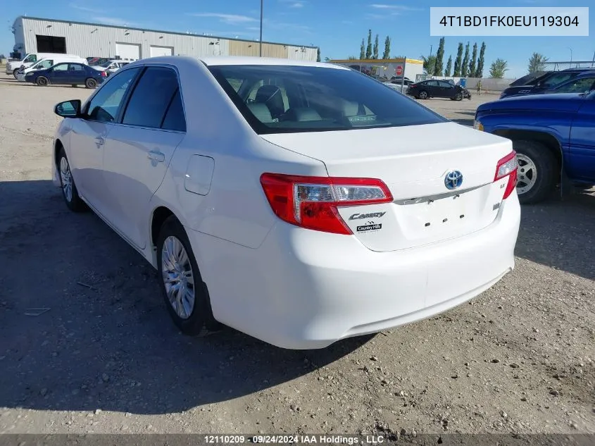 4T1BD1FK0EU119304 2014 Toyota Camry Hybrid Le