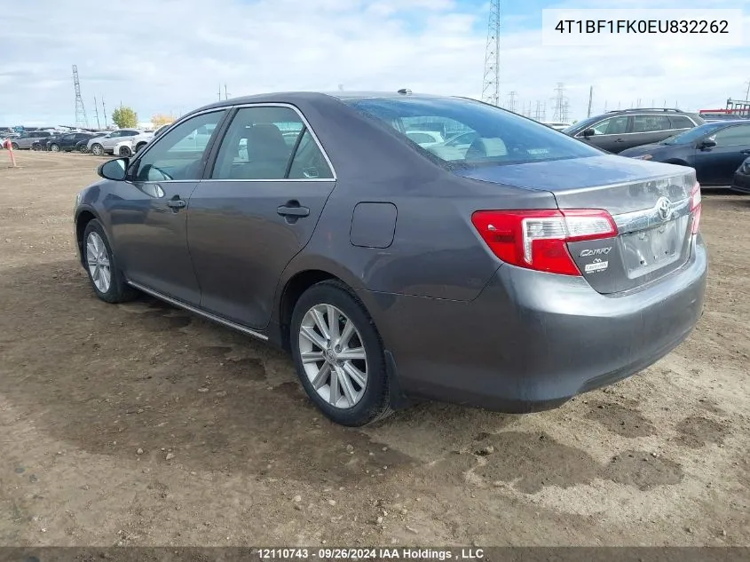 2014 Toyota Camry L/Se/Le/Xle VIN: 4T1BF1FK0EU832262 Lot: 12110743