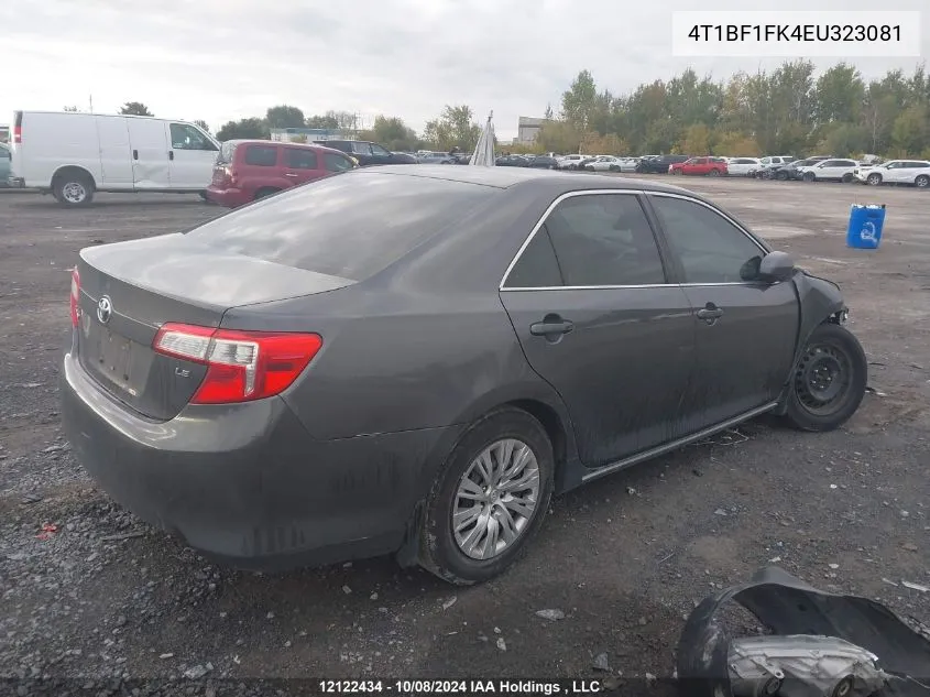 2014 Toyota Camry Le VIN: 4T1BF1FK4EU323081 Lot: 12122434