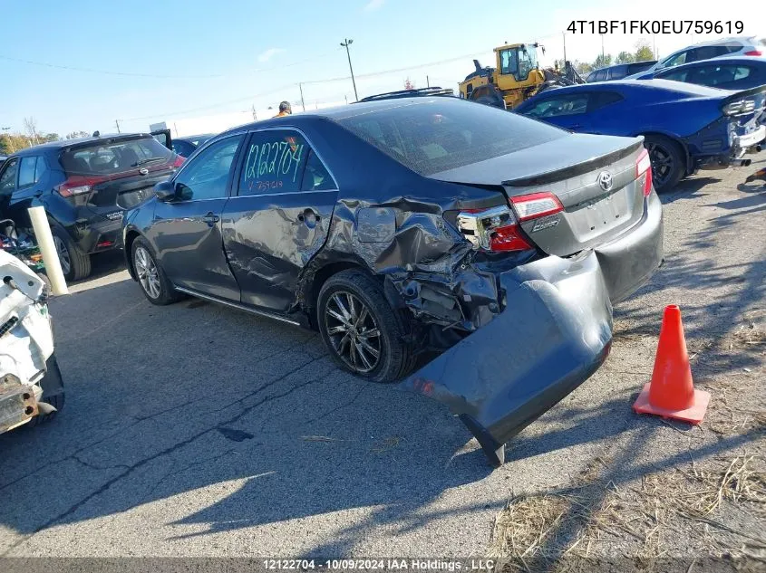 2014 Toyota Camry Le VIN: 4T1BF1FK0EU759619 Lot: 12122704