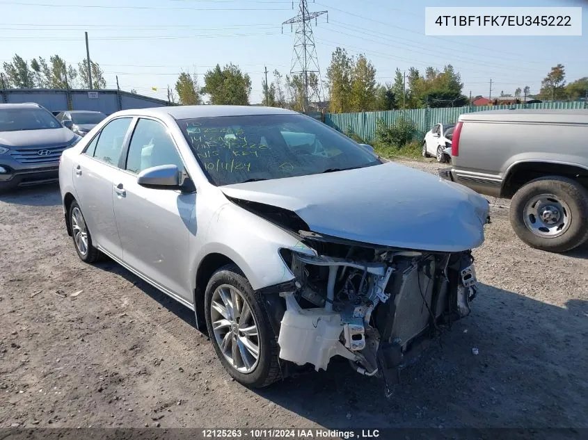 2014 Toyota Camry L/Se/Le/Xle VIN: 4T1BF1FK7EU345222 Lot: 12125263