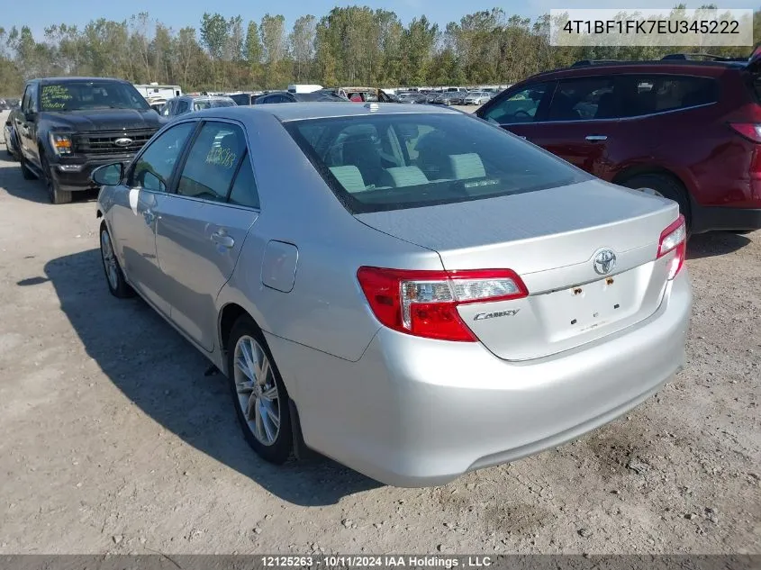 2014 Toyota Camry L/Se/Le/Xle VIN: 4T1BF1FK7EU345222 Lot: 12125263