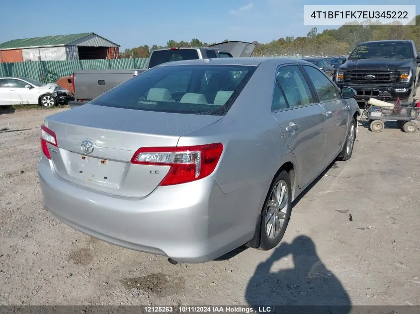 2014 Toyota Camry L/Se/Le/Xle VIN: 4T1BF1FK7EU345222 Lot: 12125263