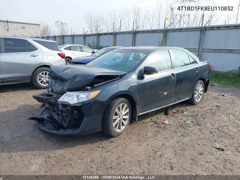 2014 Toyota Camry Hybrid Xle VIN: 4T1BD1FK8EU110852 Lot: 12134286