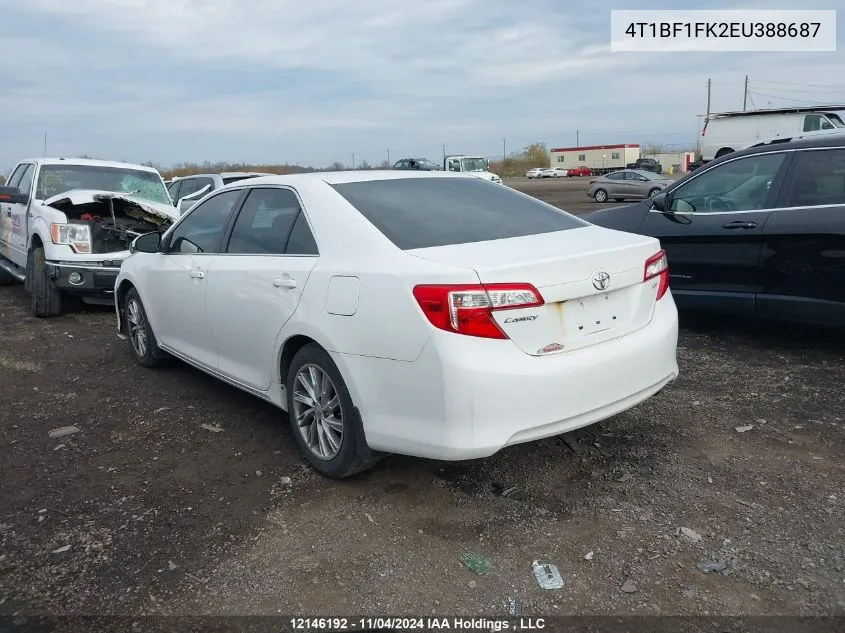 2014 Toyota Camry L/Se/Le/Xle VIN: 4T1BF1FK2EU388687 Lot: 12146192