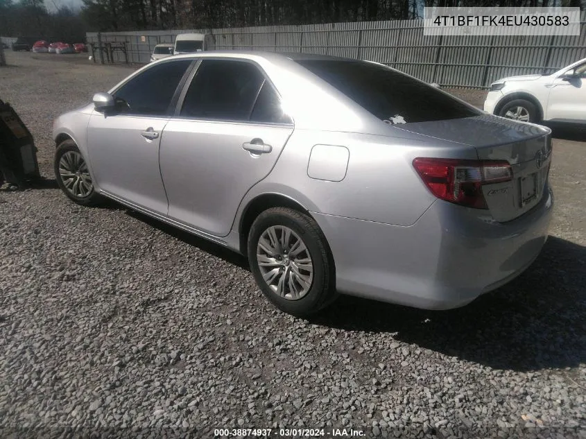 2014 Toyota Camry Le VIN: 4T1BF1FK4EU430583 Lot: 38874937