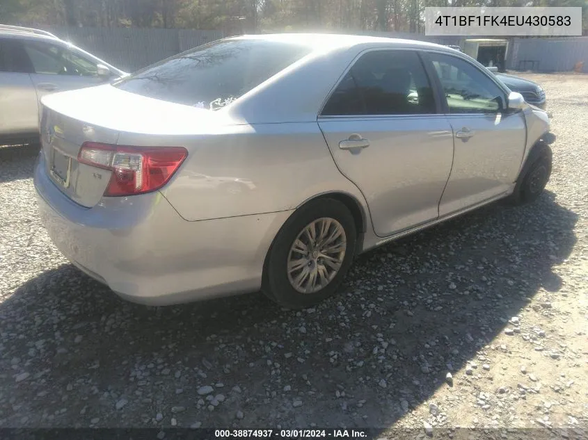 2014 Toyota Camry Le VIN: 4T1BF1FK4EU430583 Lot: 38874937